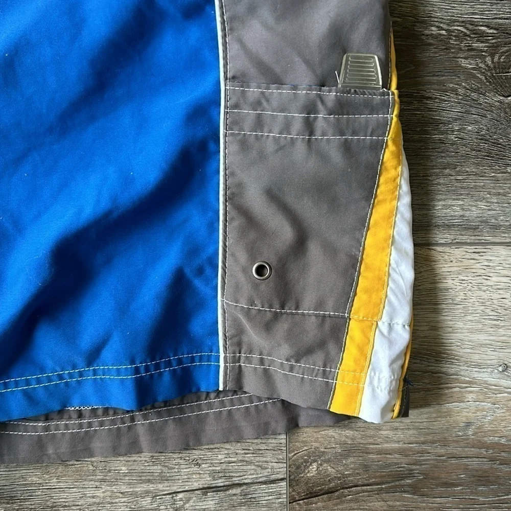 Sand N Sun shorts men's swim shorts blue gray yellow size 36-38